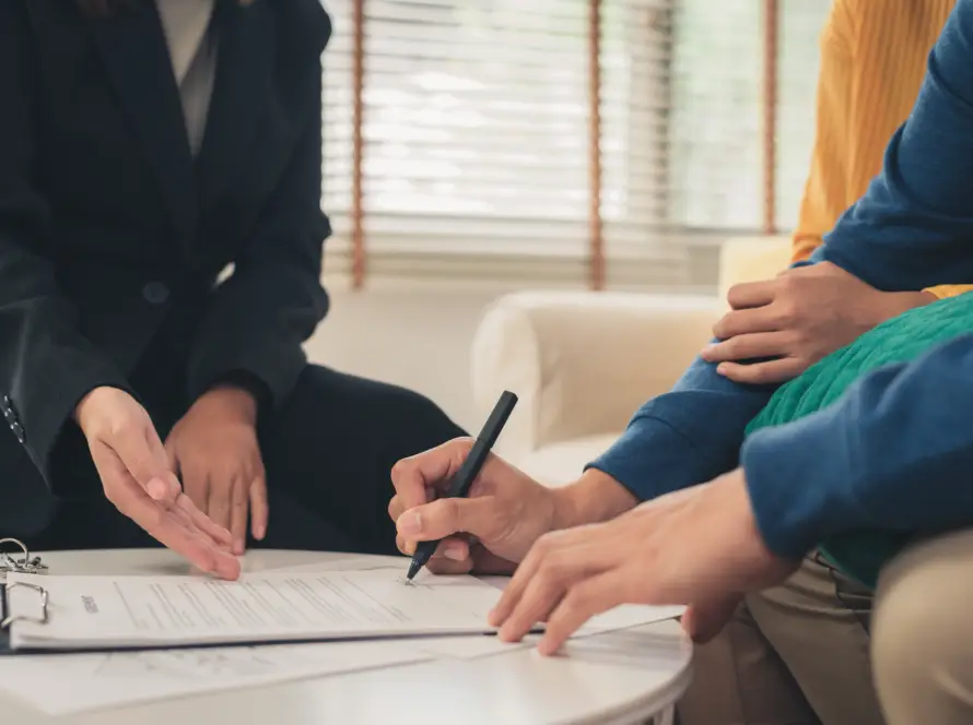 Client signing on a audit and assurance agreement.