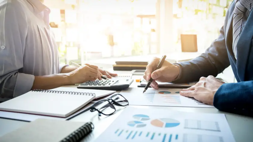 Professional accountant managing financial records and bookkeeping tasks.