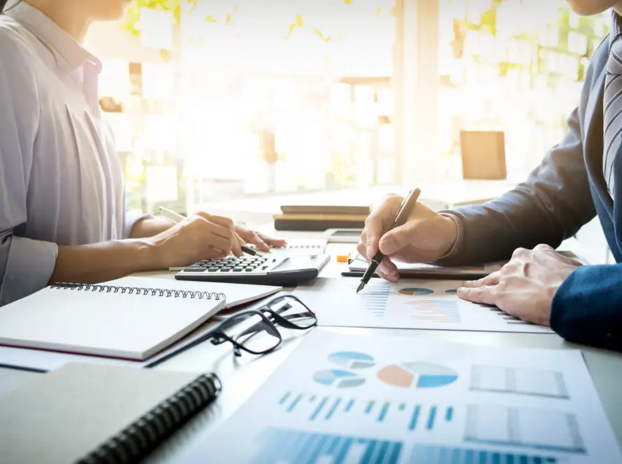 Professional accountant managing financial records and bookkeeping tasks.